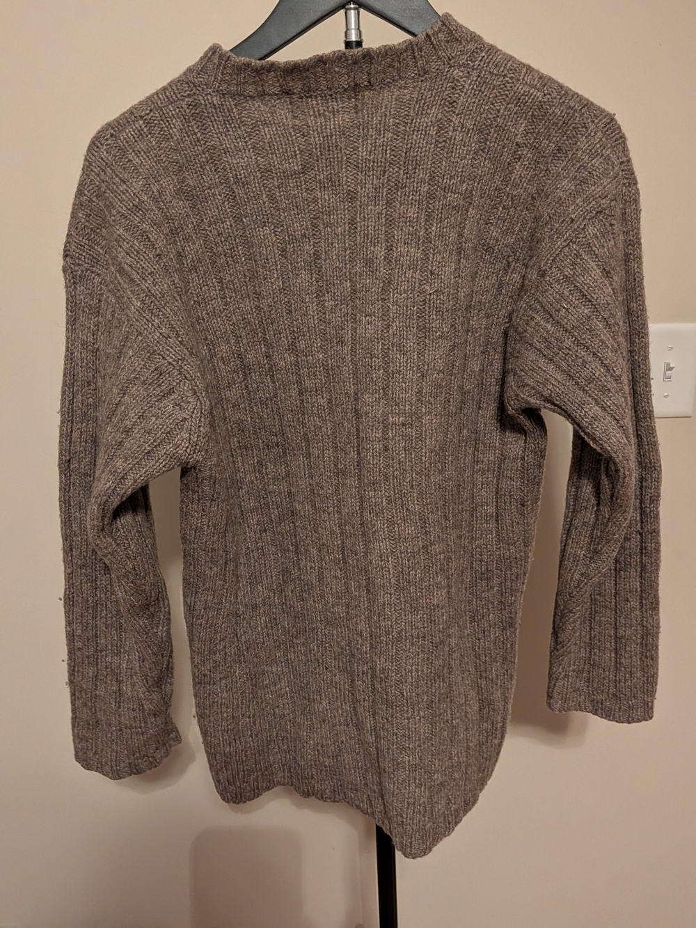 Vintage twik Heathered Taupe Ribbed Wool Sweater - Picture 3 of 4